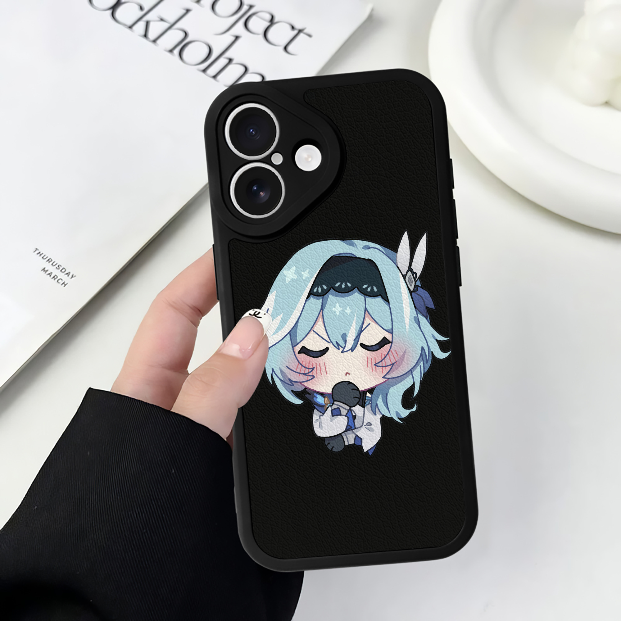 げんし神 优菈 ゆうら genshin Yūra 【iPhone 16シリーズ対応】シリコンスマホケース（レザー調） 材質：シリコン